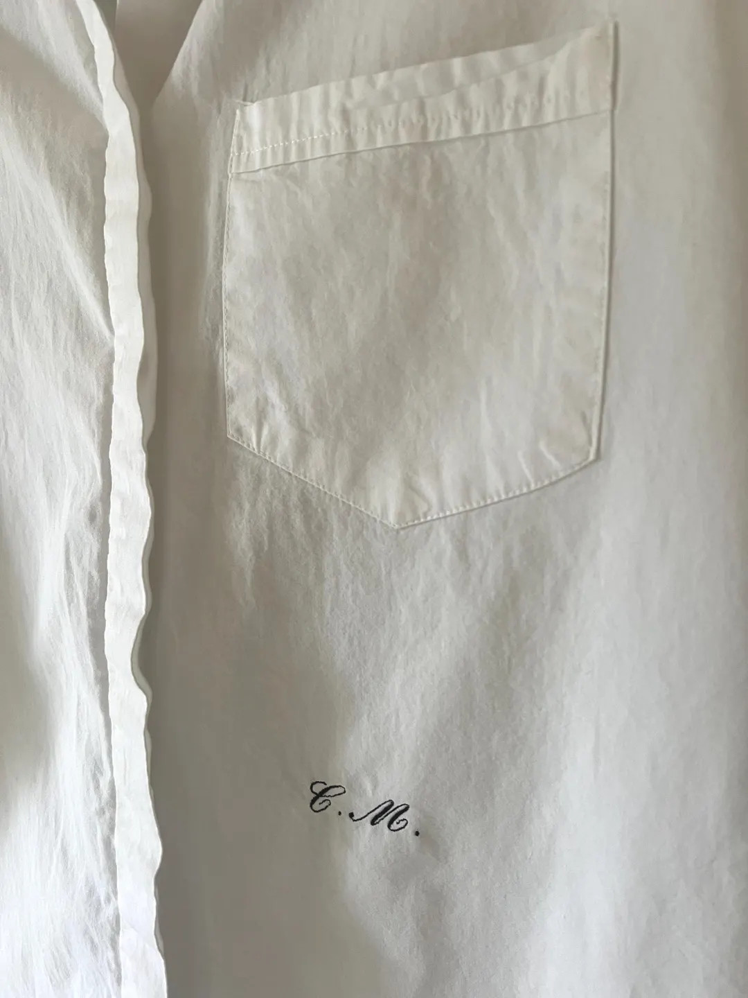 Custom Embroidered Initials White Cotton Button-down Shirt - Etsy | Etsy (US)