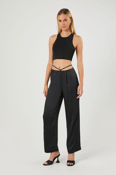 Satin Strappy Mid-Rise Pants | Forever 21 (US)