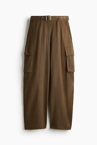 H & M - Cargo Pants with Belt - Brown | H&M (US + CA)