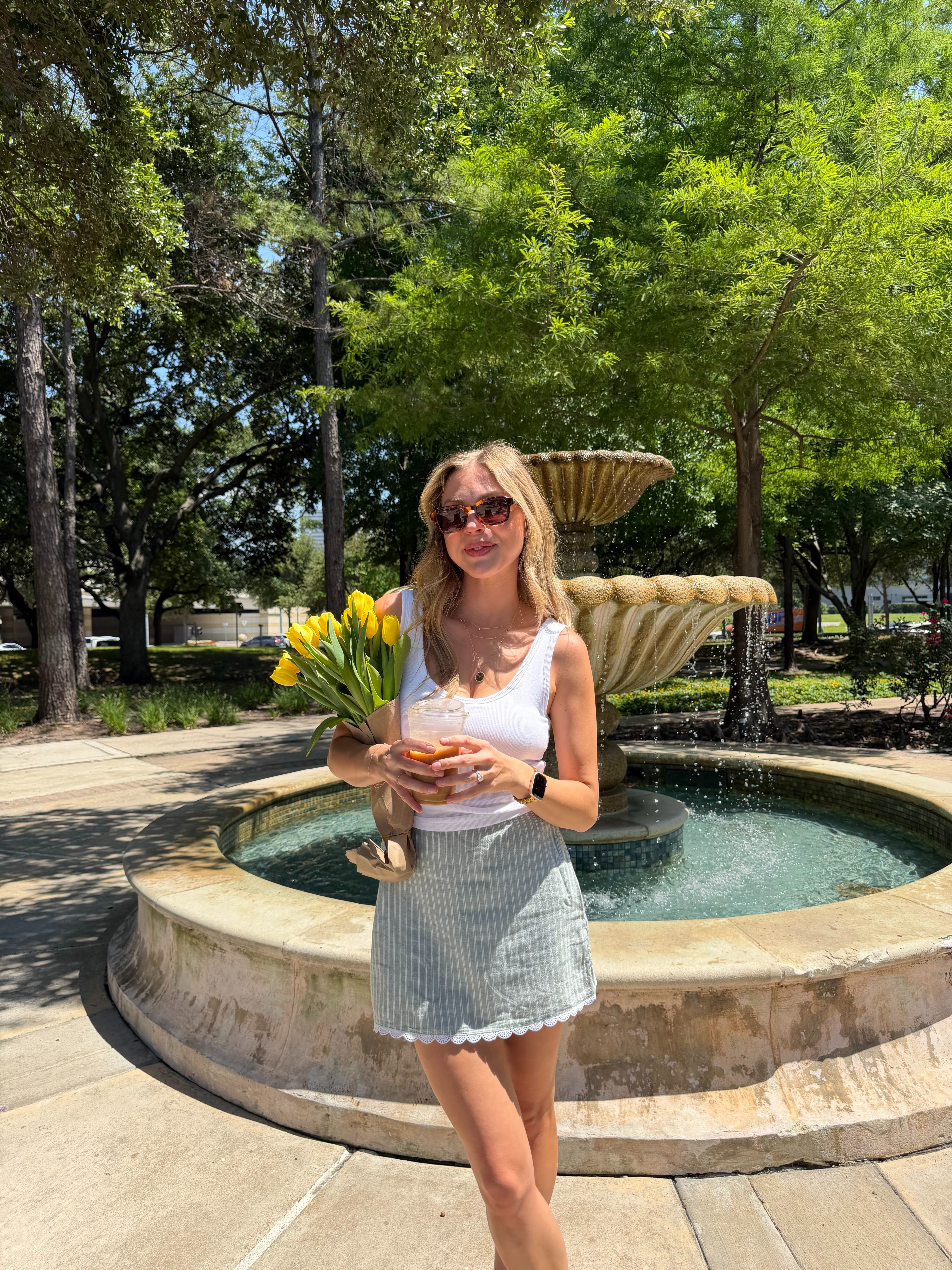 Casual, but cute summer outfit!! S in tank (has built in bra) + S in green skort  

 #LTKootd #LTKSeasonal