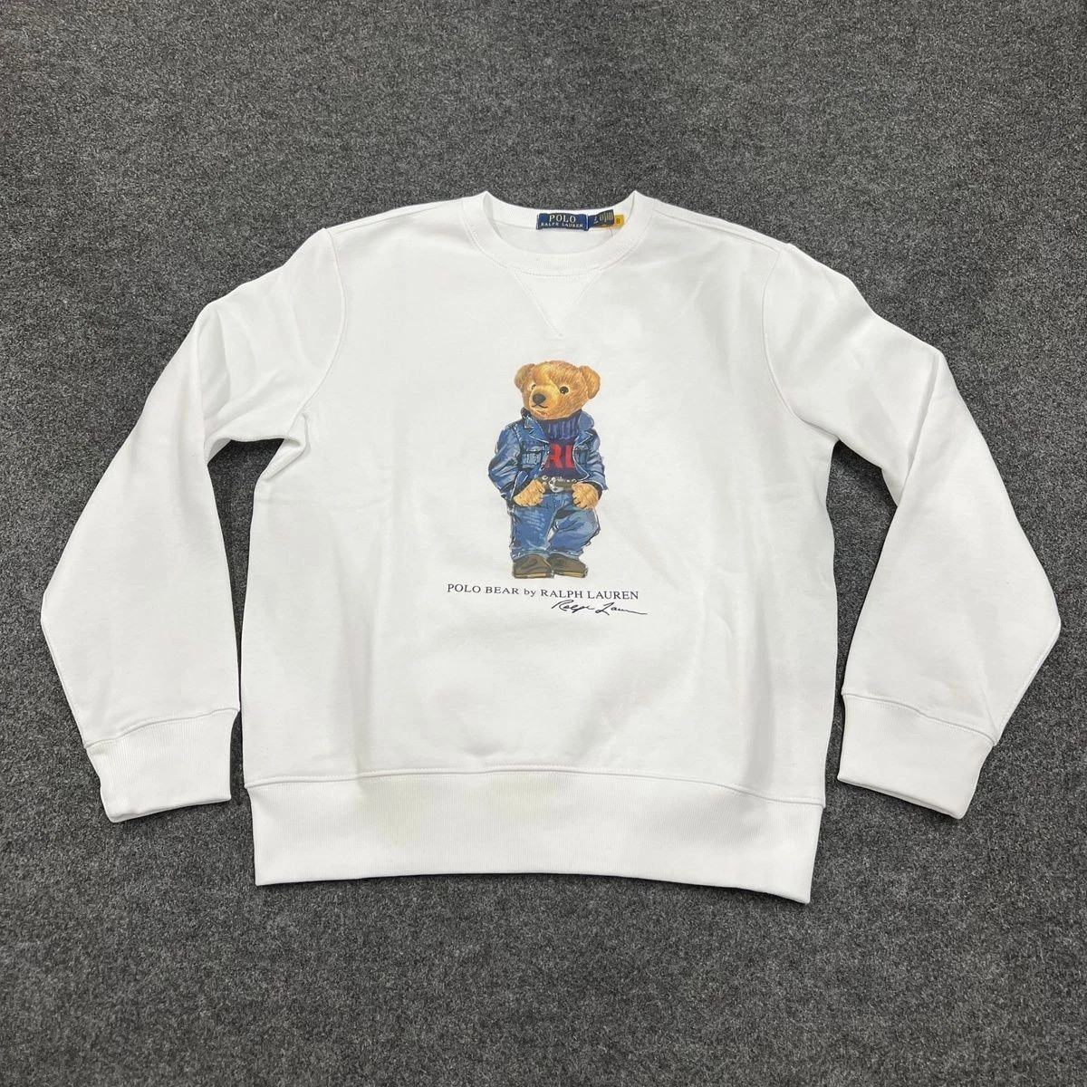 POLO RALPH LAUREN Polo Bear Fleece Sweatshirt Men's Size M White | eBay US