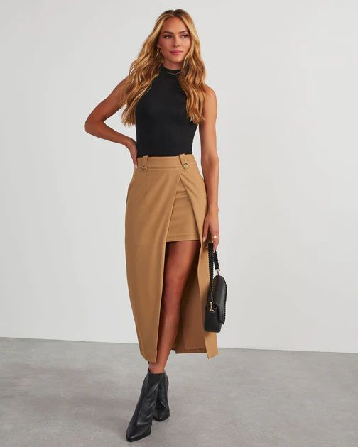 Luxury Views Midi Skirt - Khaki | VICI Collection