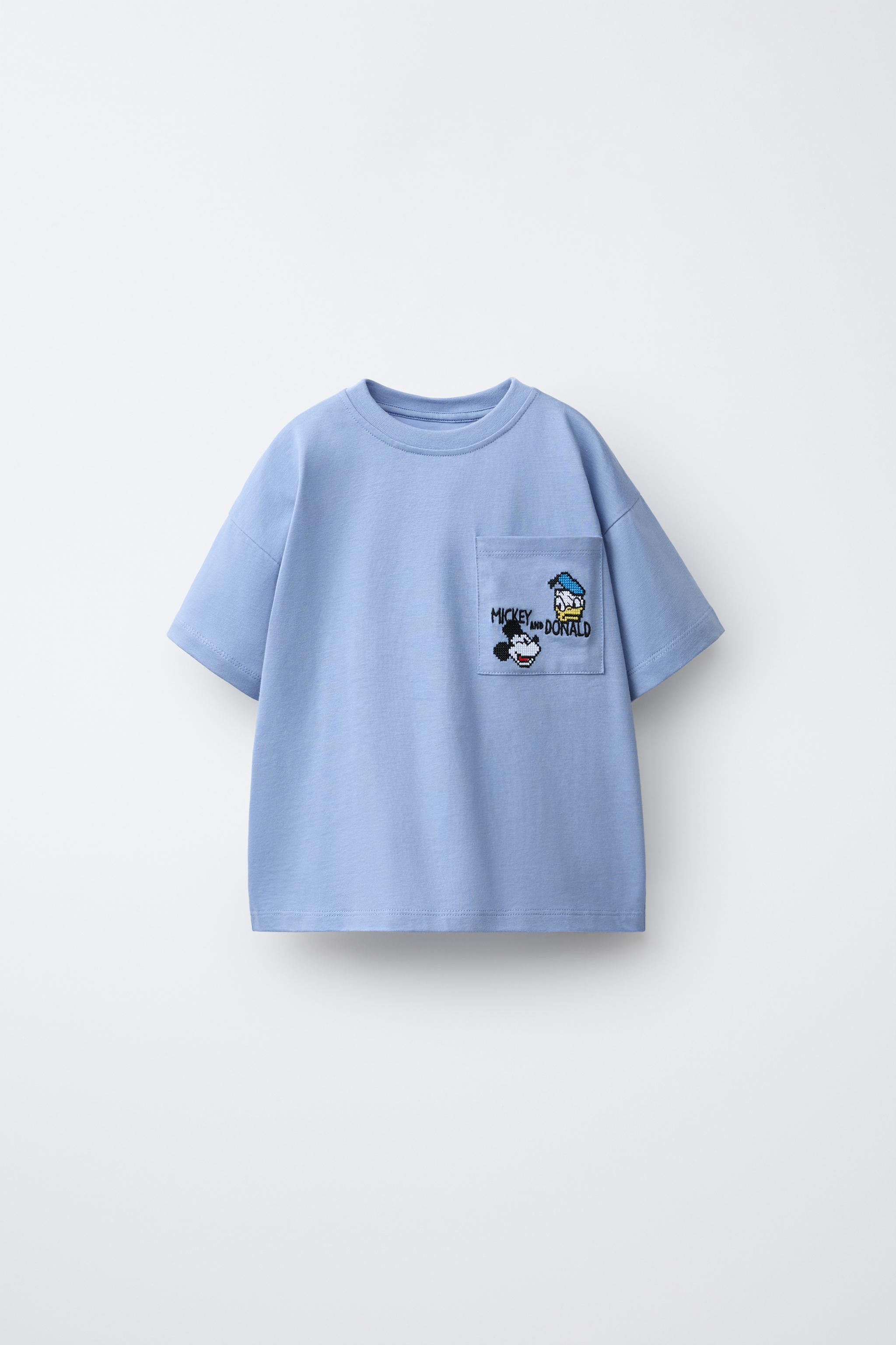 MICKEY MOUSE AND DONALD DUCK © DISNEY EMBROIDERED POCKET T-SHIRT | Zara US
