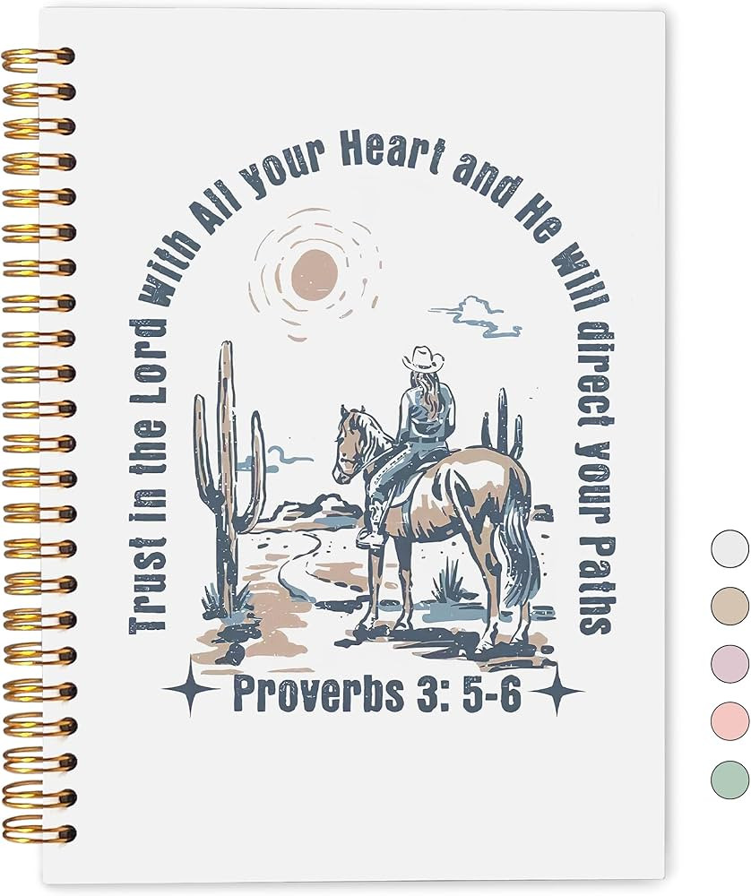 Vintage Western Christian Notebook, Proverbs 3:5-6 Bible Verse Journal, Christian Gifts for Women... | Amazon (US)
