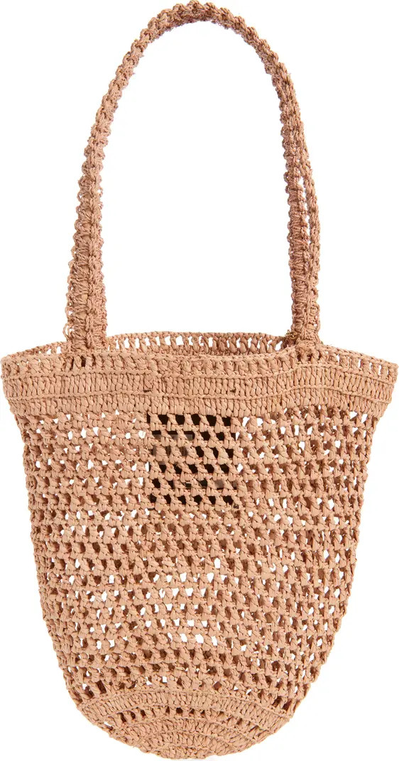Small Summer Banana Crocheted Raffia Tote | Nordstrom