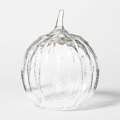 10" x 8" Bubble Glass Pumpkin Clear - Threshold™ | Target