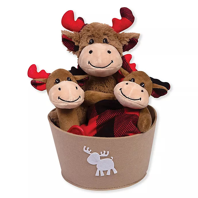 Trend Lab® 4-Piece Buffalo Check Moose Gift Set | Bed Bath & Beyond