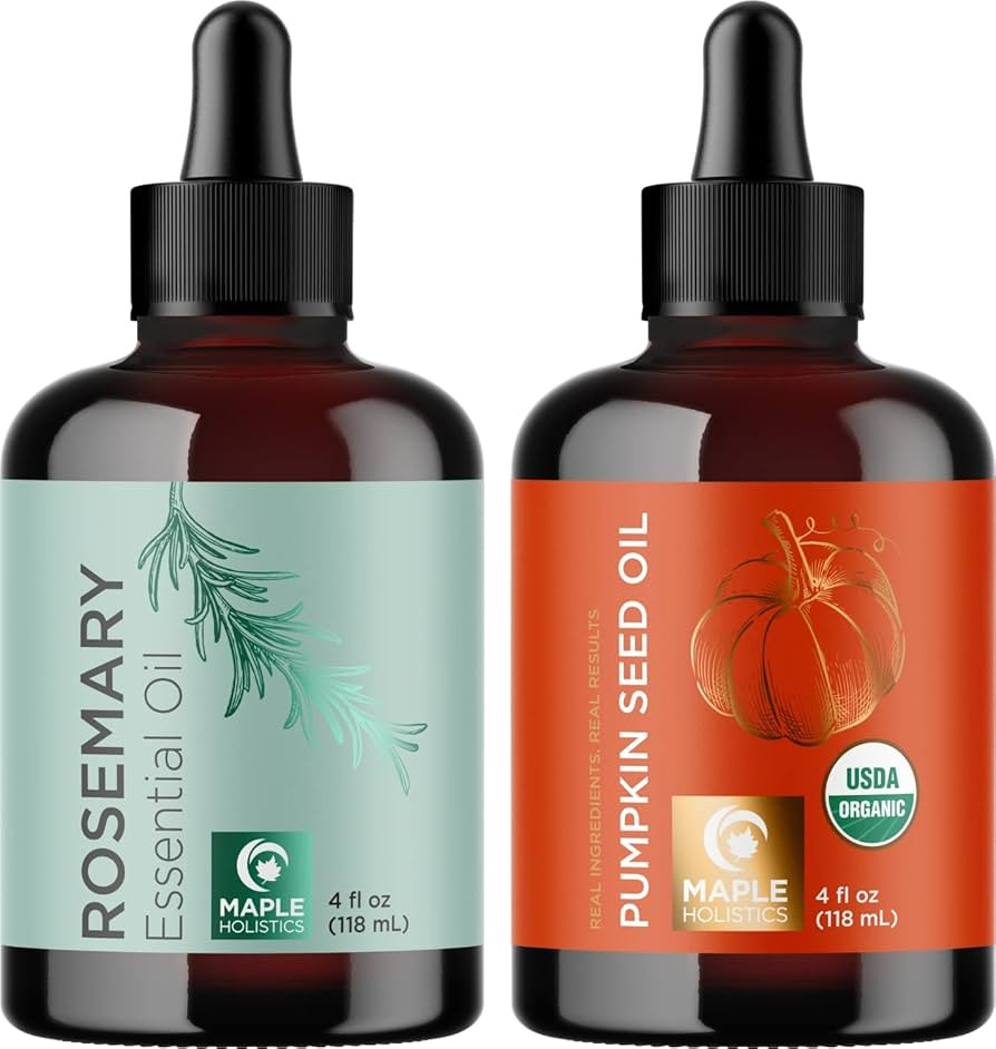 Rosemary and Pumpkin Hair Treatment Oils - Pure Rosemary Essential Oil and Organic Pumpkin Seed O... | Amazon (US)