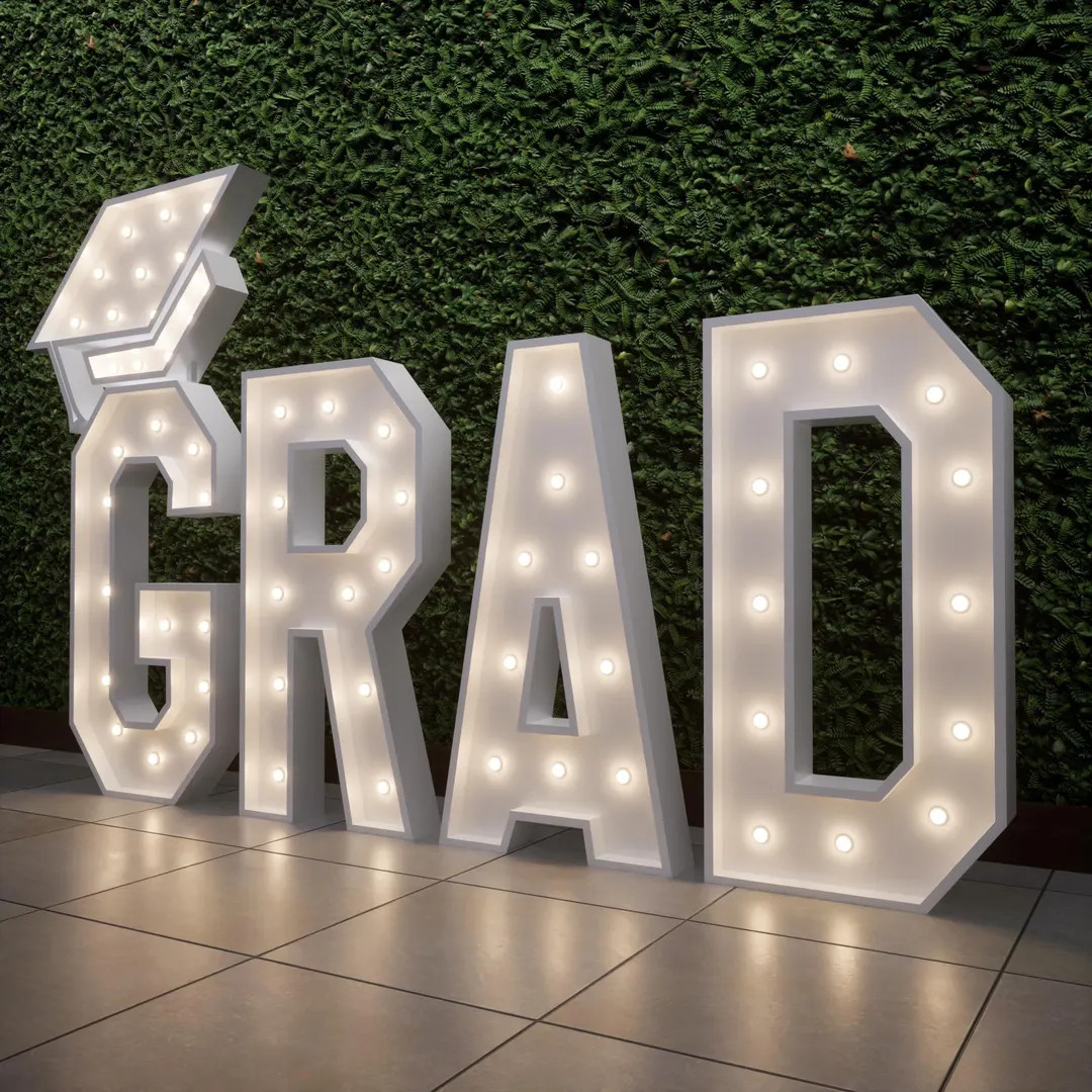 GRAD Marquee Letters - 4ft/3ft LED Light up Graduation Sign - Class of 2024 Decor - Photo Backdro... | Etsy (Global)