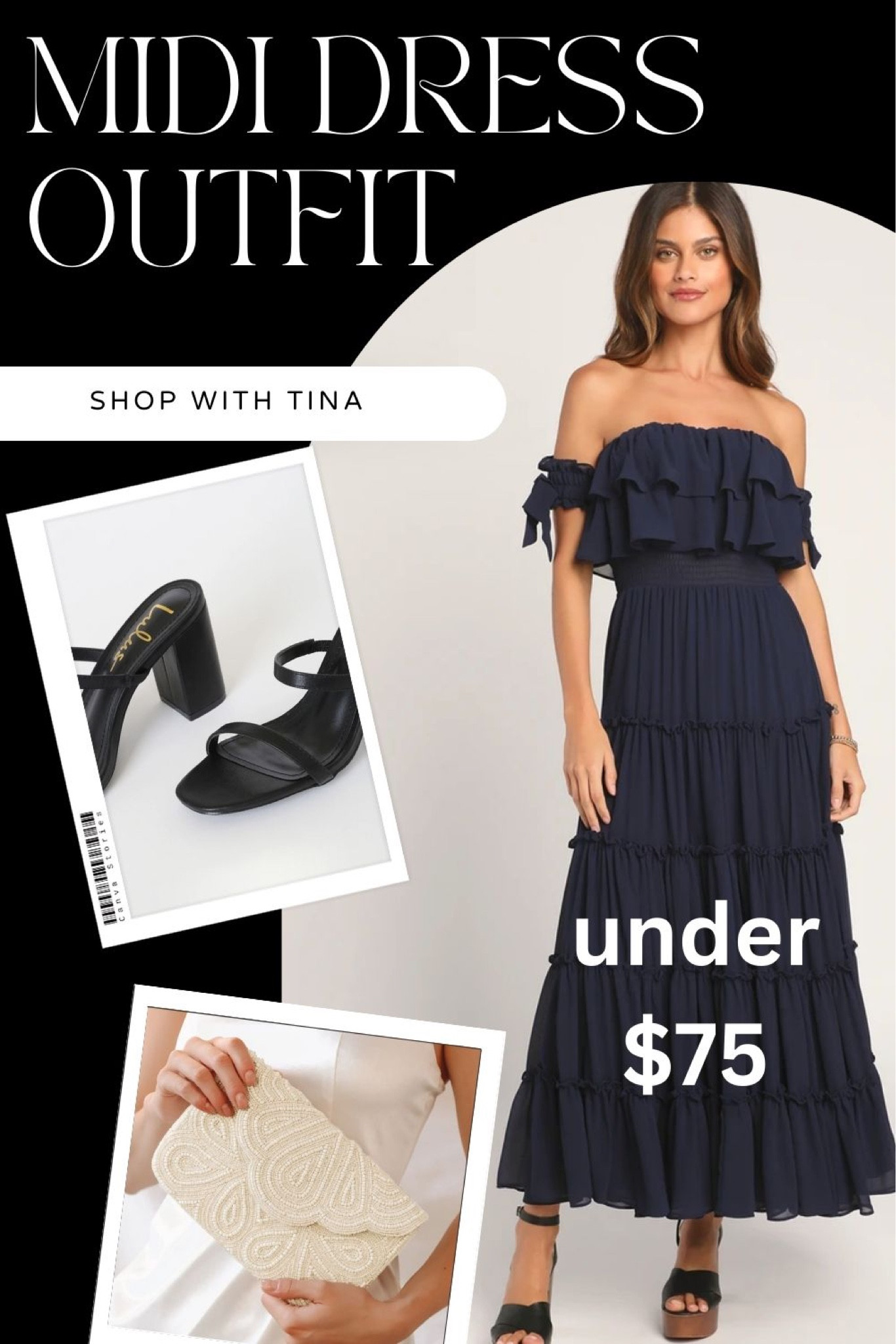 This navy blue dress is so flowy and comfortable!

Navy blue dress, navy blue wedding guest dress, summer dress, beaded clutch, white clutch, wedding guest outfit, off shoulder wedding guest dress

#LTKunder100 #LTKFind #LTKwedding