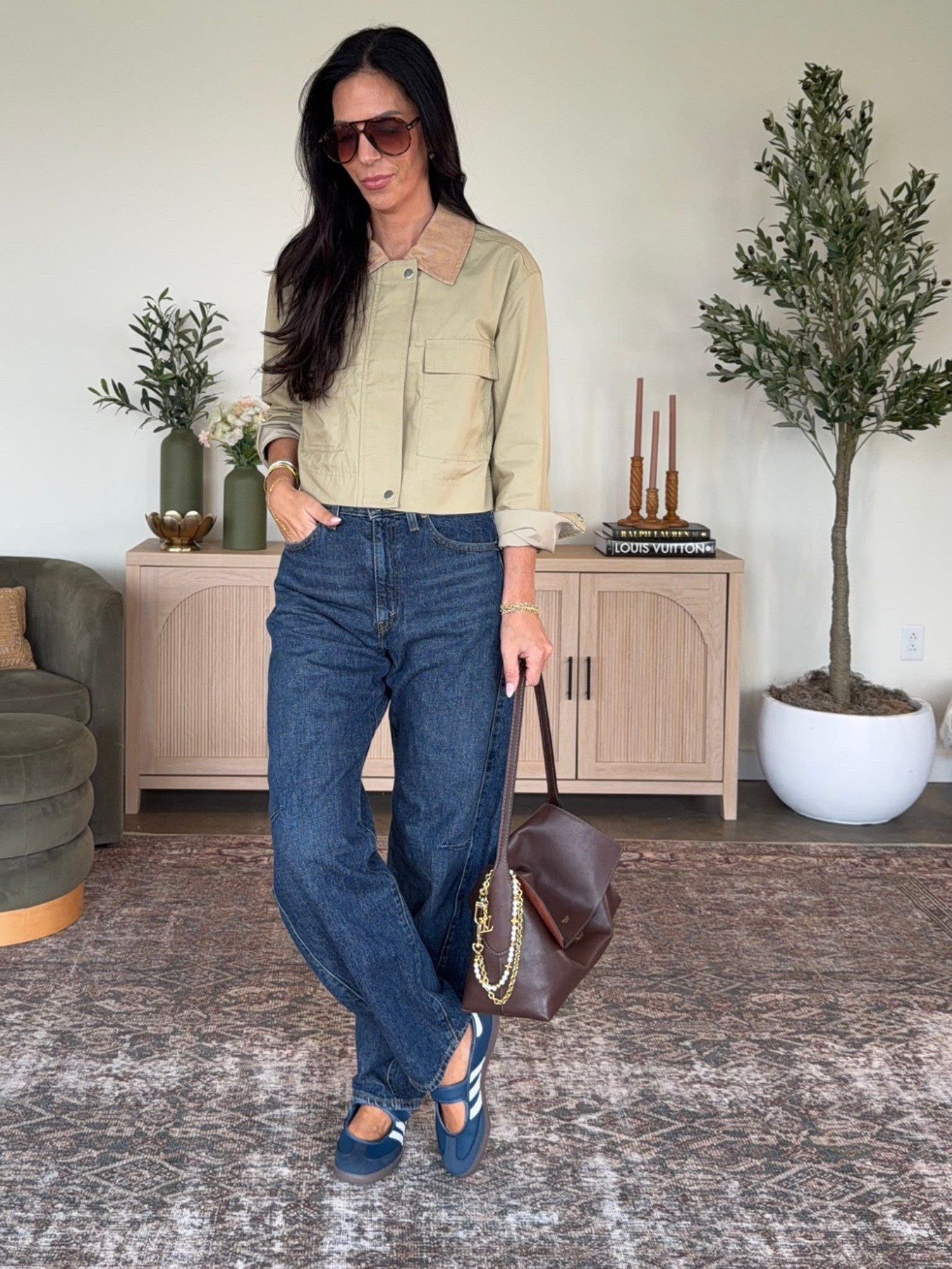 A barrel denim that fits like a glove- always  @levi 
Jacket- small Shorts
Denim- size 26 
@adidas size down a half size

#LTKU #LTKOver40 #LTKmomlife