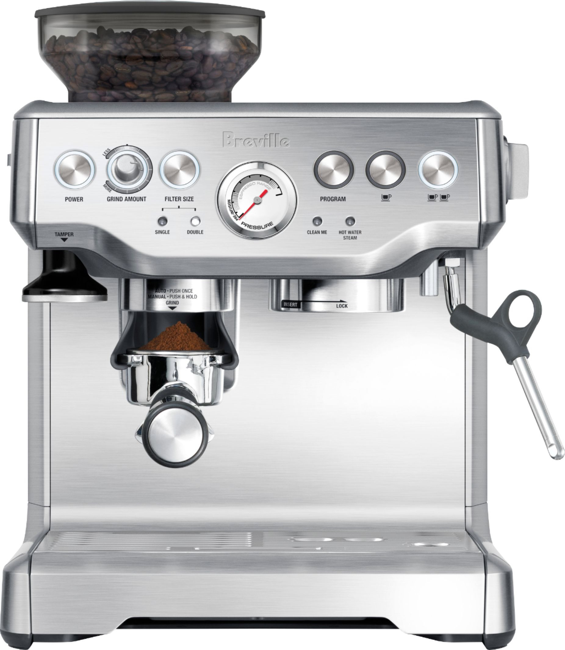 Breville the Barista Express Espresso Machine with 15 bars of pressure, Milk Frother and intergra... | Best Buy U.S.