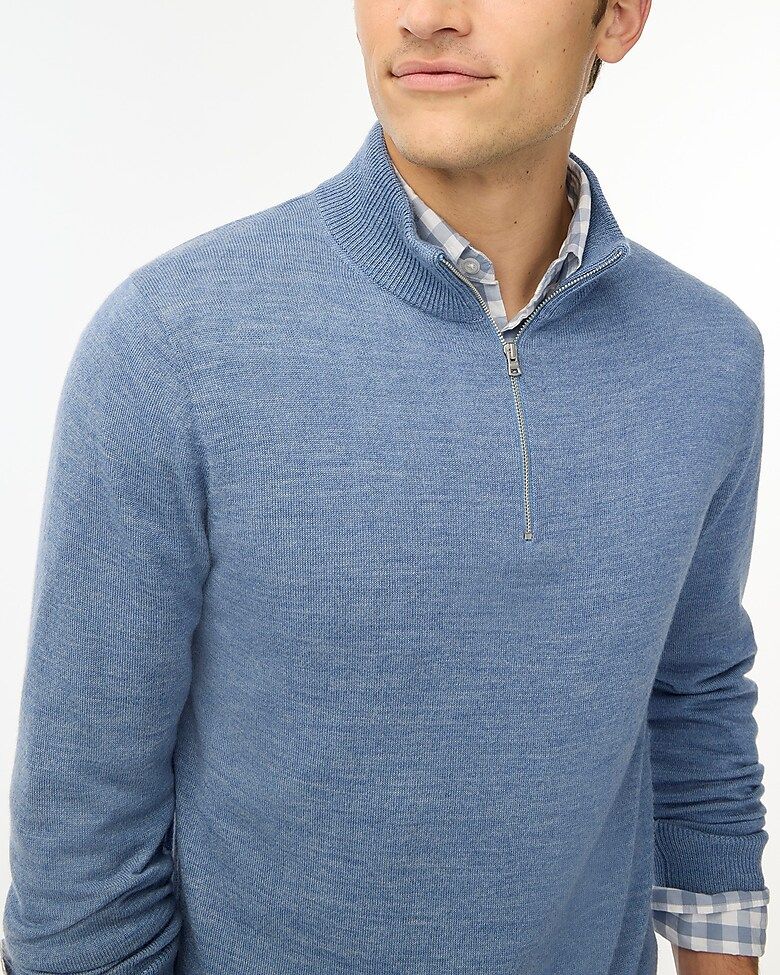 Machine-washable merino wool-blend half-zip sweater | J.Crew Factory