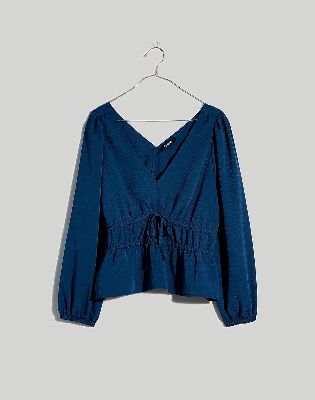 Plus Seersucker V-Neck Peplum Top | Madewell