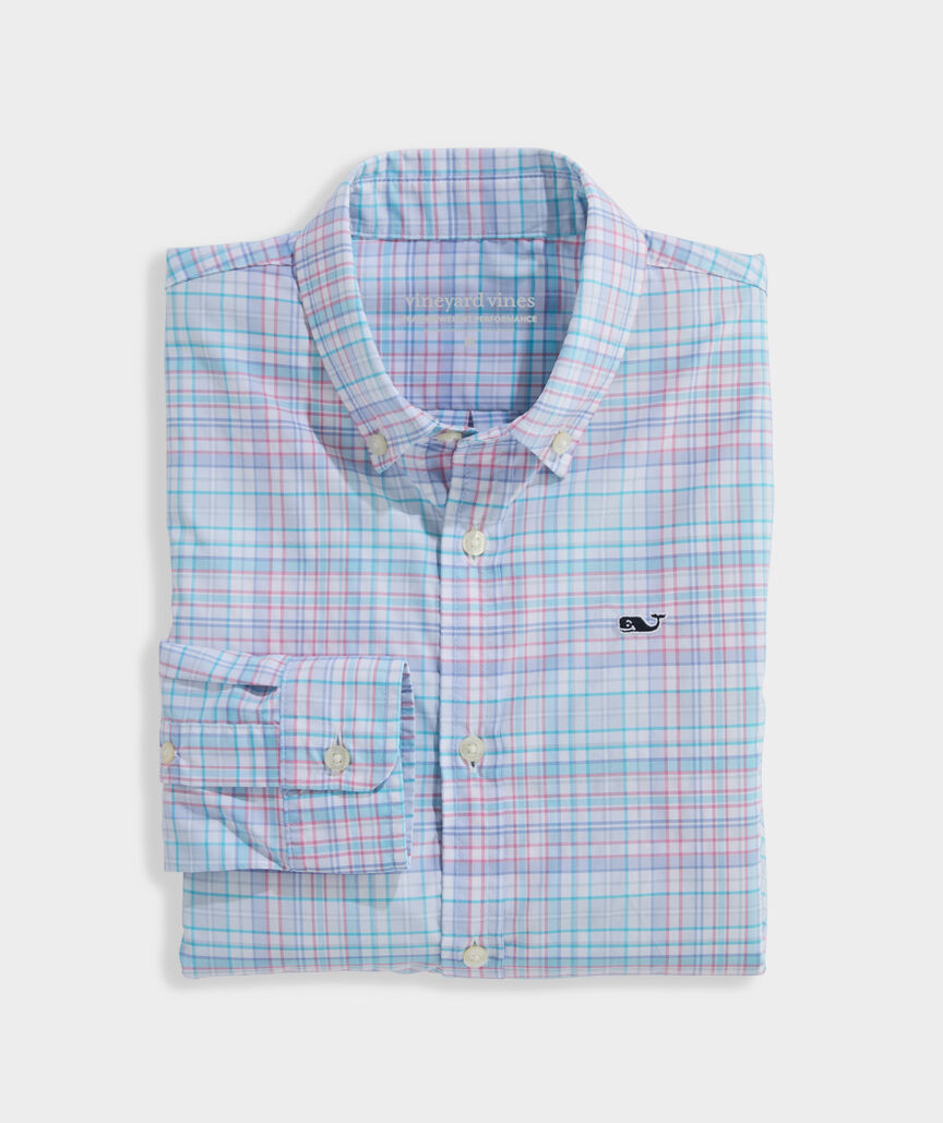 Boys' Performance Parrotfish Plaid Featherweight Shirt | vineyard vines