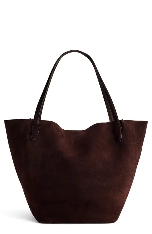 Madewell The Oversize Shopper Tote in Soft Grain Suede in Dark Carob at Nordstrom | Nordstrom
