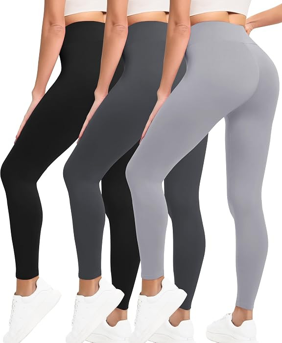 VALANDY Creamlush 3 Pack High Waisted Leggings for Women Buttery Soft | Amazon (US)
