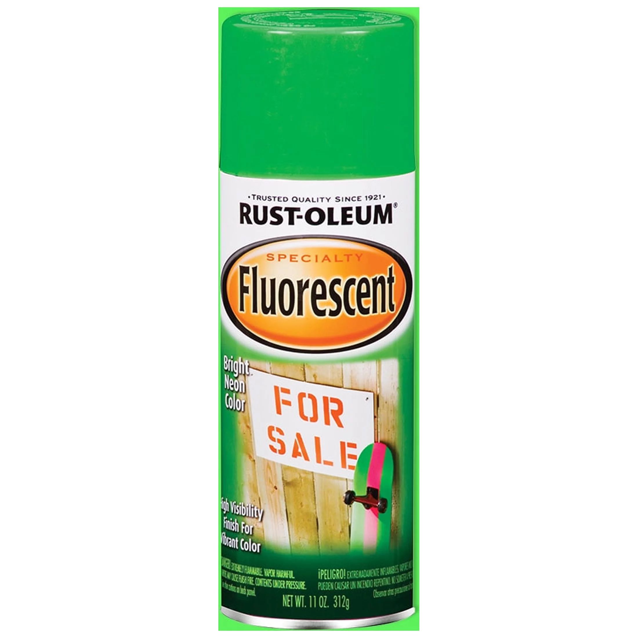 Fluorescent Green, Rust-Oleum Specialty Flat Spray Paint-1932830, 11 oz | Walmart (US)