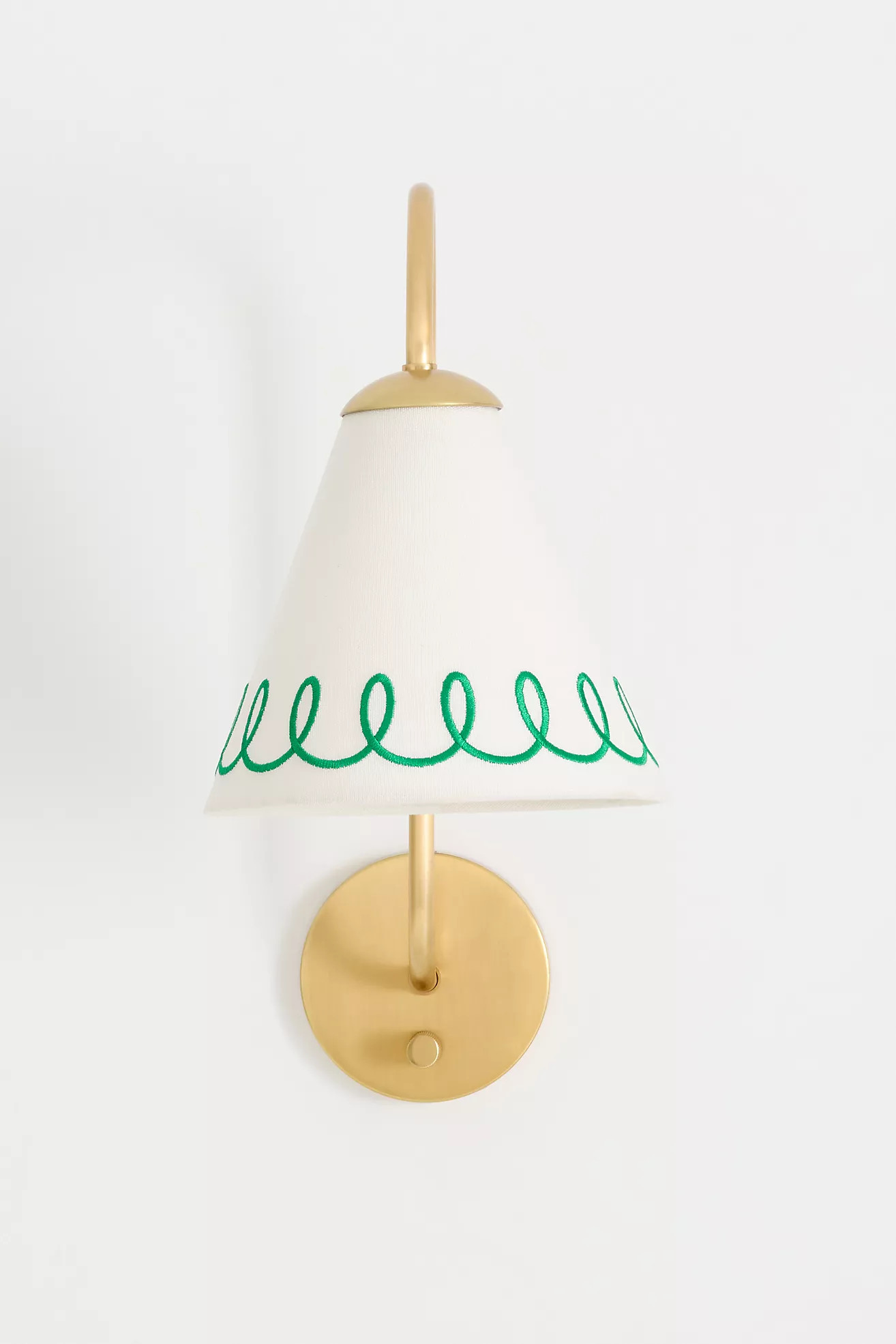 Maeve Embroidered Loop Shaded Sconce Wall Light | Anthropologie (US)