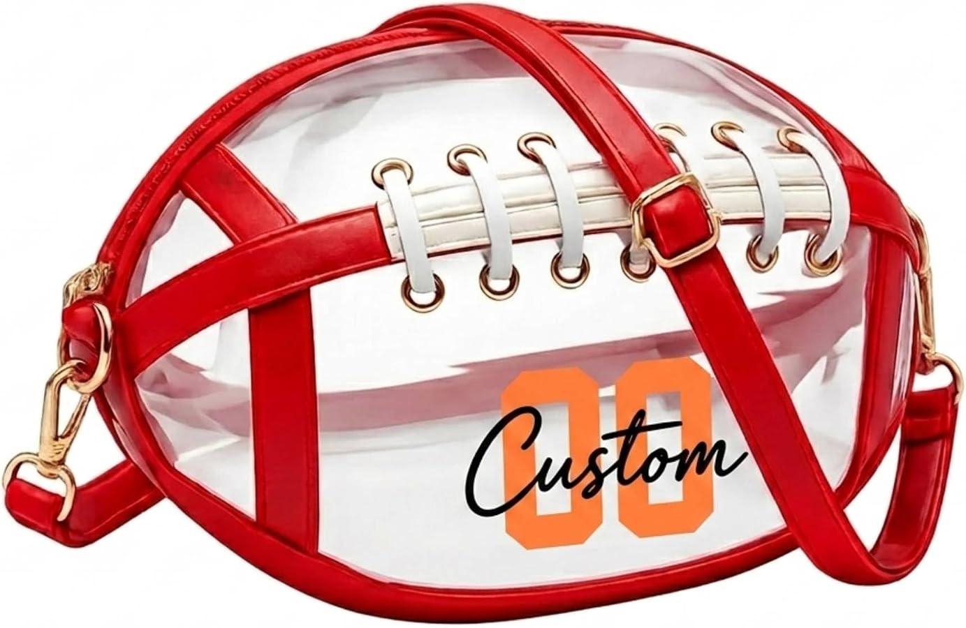 Personalized Crossbody Clear Stadium Bag for Women Football Shaped | Amazon (US)