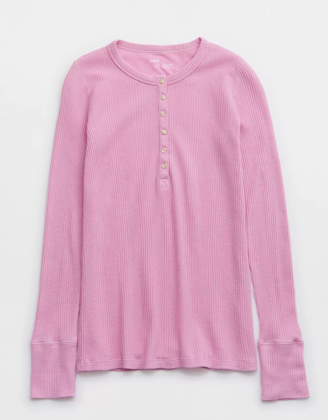 Aerie Waffle Rib Long Sleeve Henley T-Shirt | Aerie