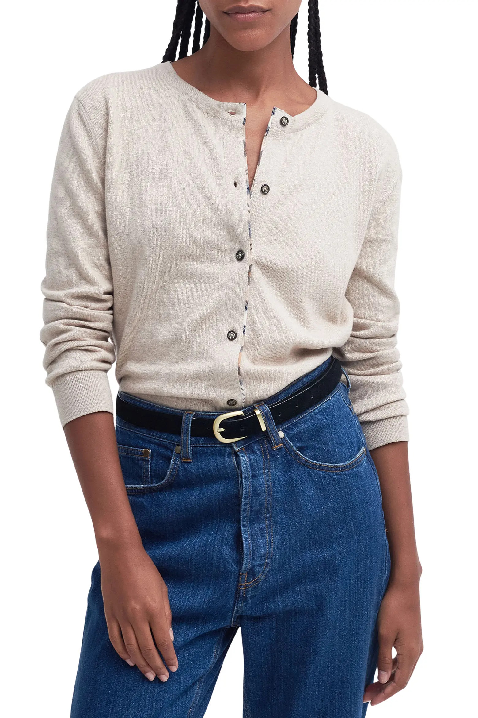 Bredon Tartan Accent Cotton & Cashmere Cardigan (Women) | Nordstrom | Nordstrom