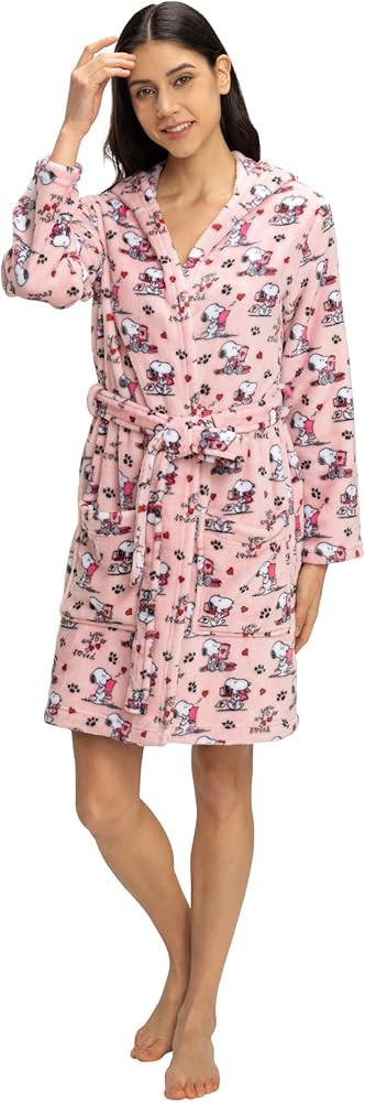 Berkshire Blanket Peanuts® Snoopy VelvetLoft® Soft Lightweight Women Robes, Short Hooded Robe w... | Amazon (US)