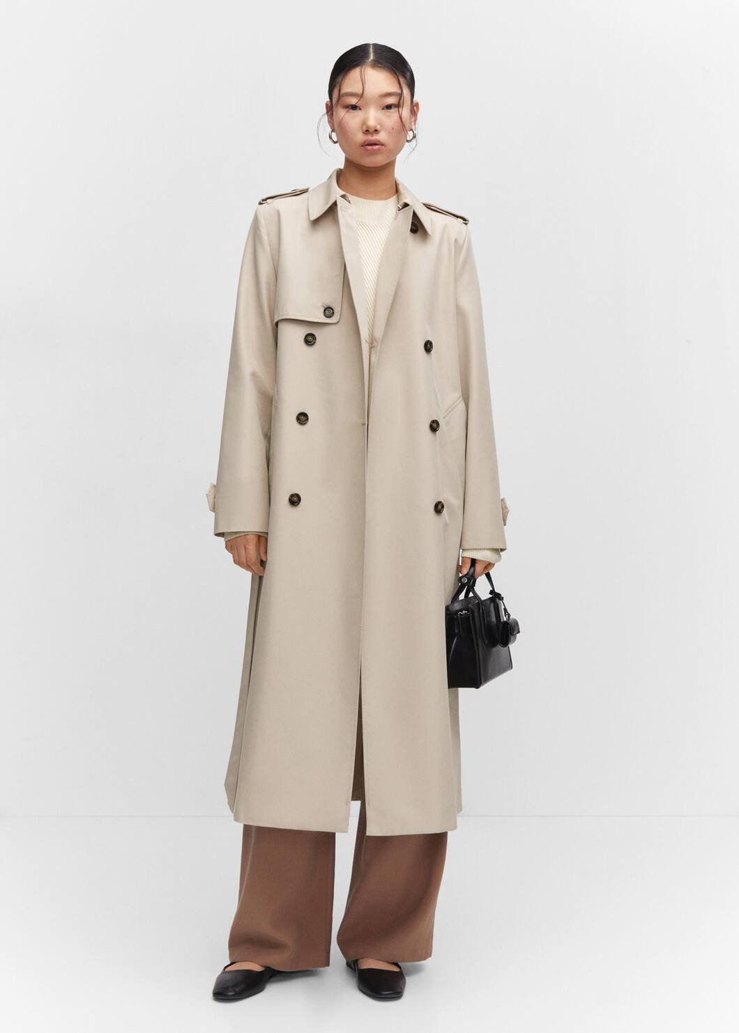 Leather-effect trench coat -  Women | Mango USA | MANGO (US)