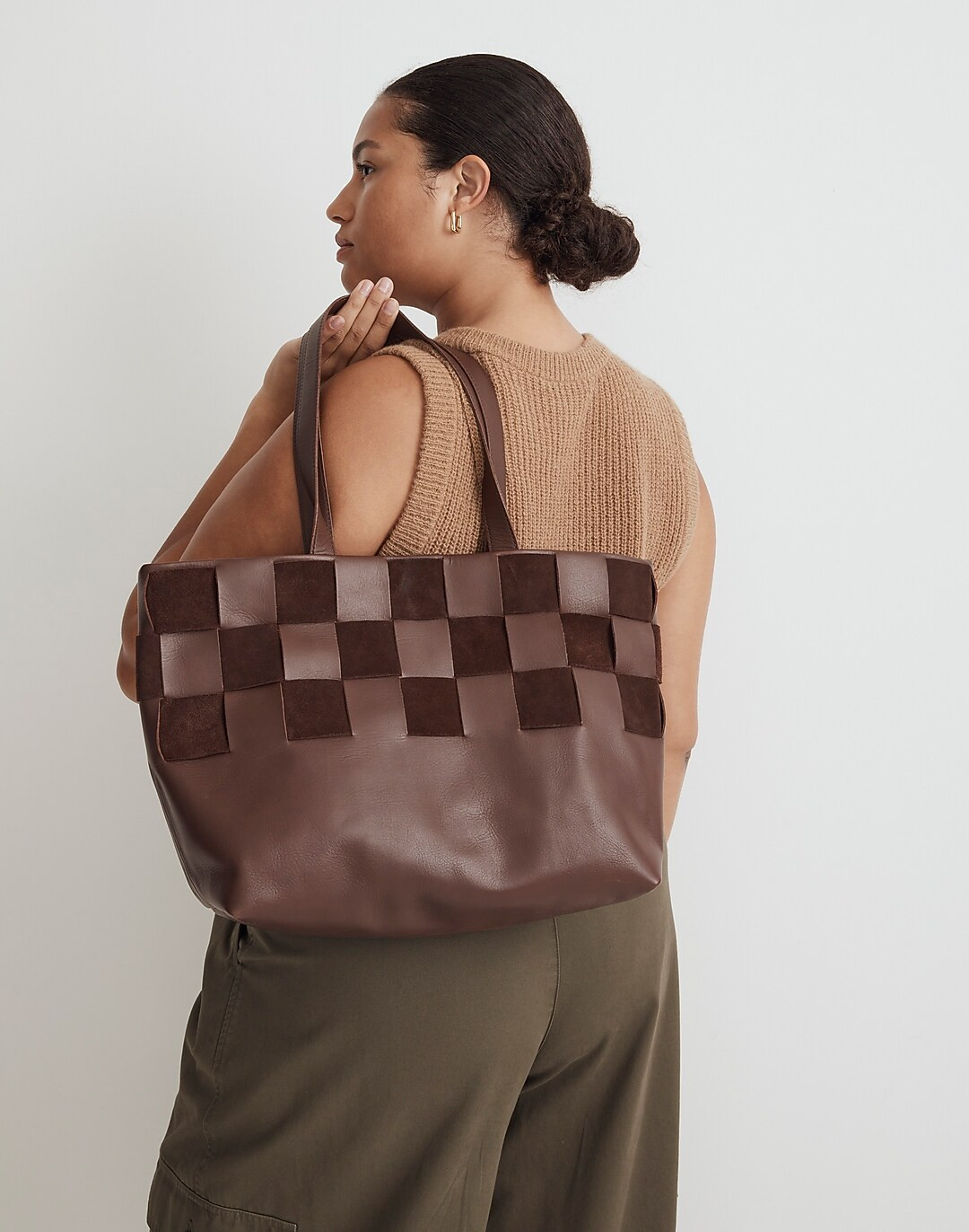 The Basketweave Tote in Leather and Suede | Madewell