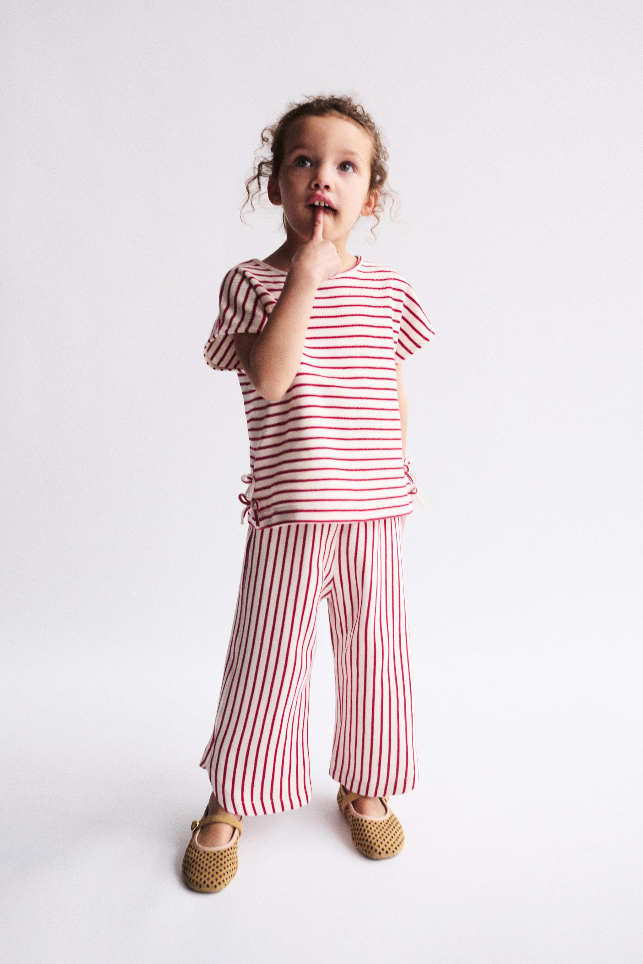 Culotte pants with elastic waistband. Striped print. | Zara US