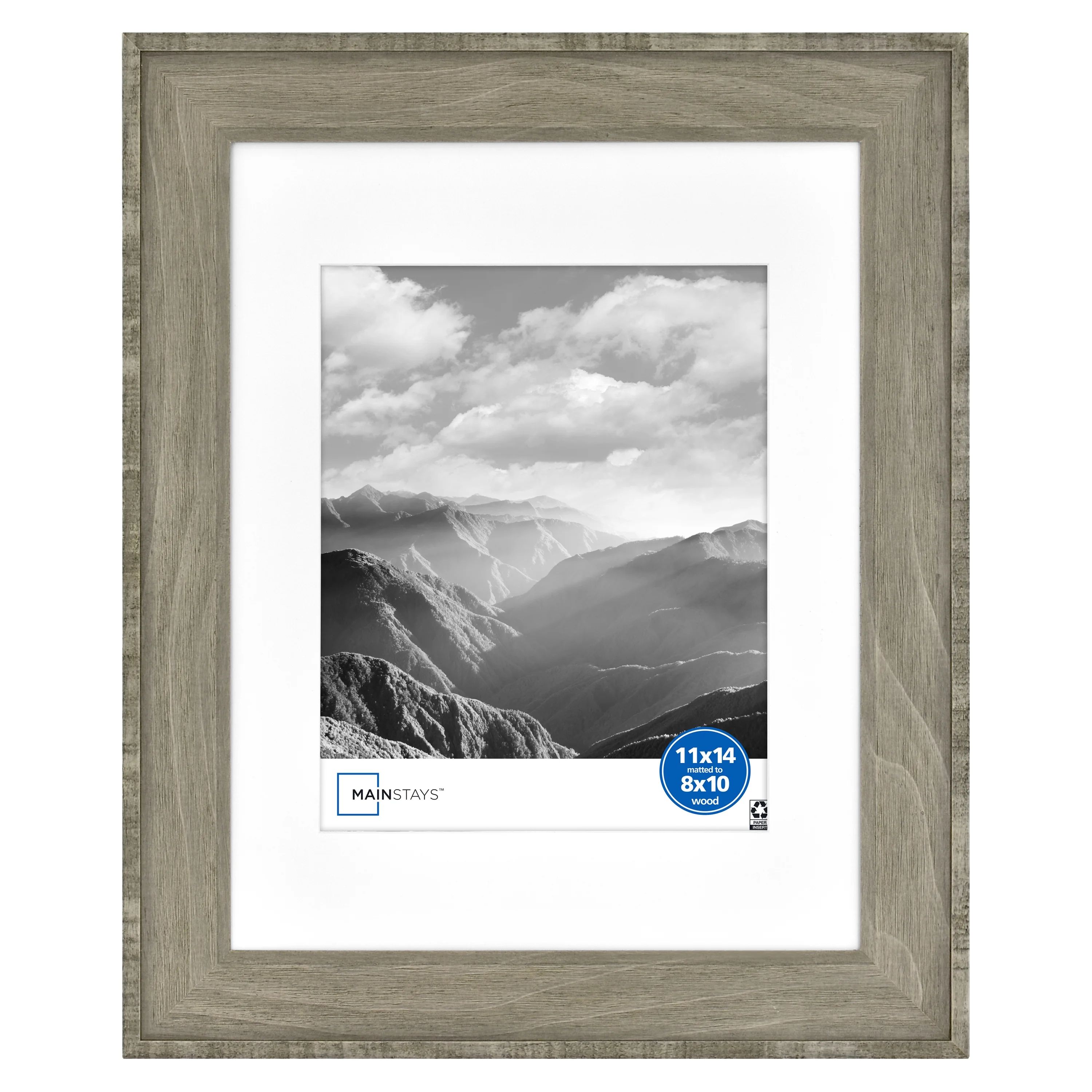Mainstays 11" x 14" Wood Picture Frames, Gray | Walmart (US)