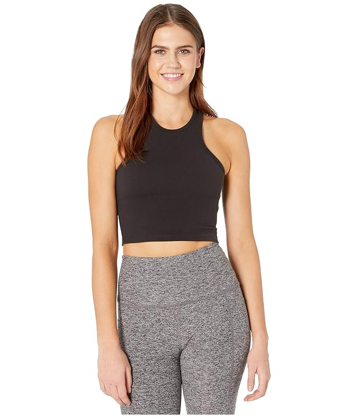 Beyond Yoga Studio Cropped Tank (Jet Black) Women's Clothing | Zappos