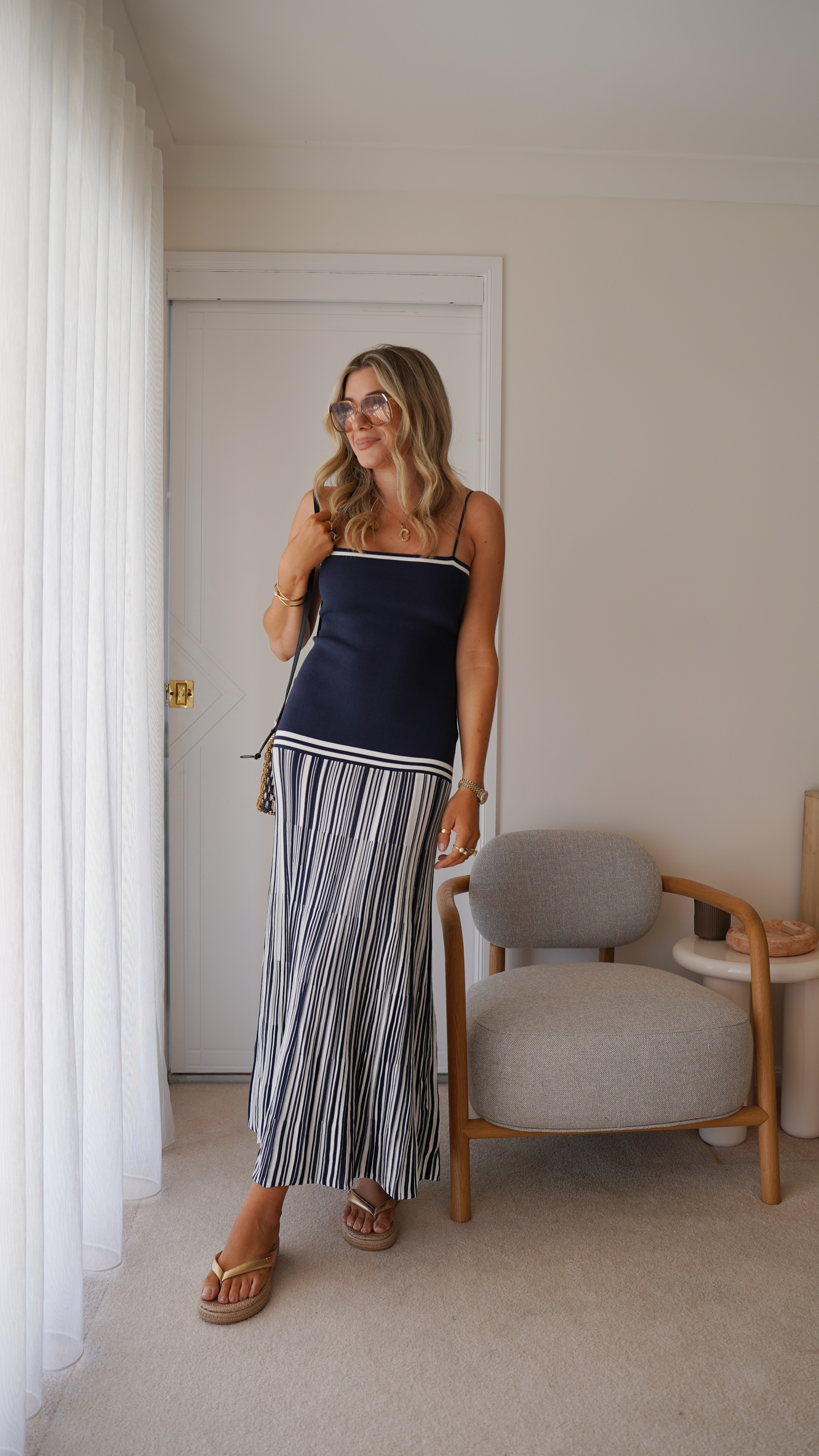 The final dress piece for my Euro summer holiday just arrived!

Esenia pleated striped knitted maxi dress size M Faithfull
Tahiti Metallic Leather Platform Flipflops size IT40.5 Gianvito Rossi
Paula’s Ibiza anagram leather trimmed woven raffia bucket bag Loewe
Aly square-frame gold tone sunglasses Chloe

#LTKAroundTheWorld 

#LTKstyletip #LTKtravel #LTKpartywear