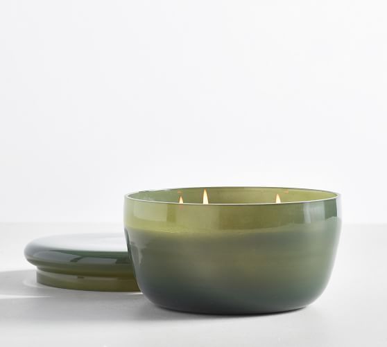 Modern Glass Candle - White Cedar & Tonka Bean | Pottery Barn (US)