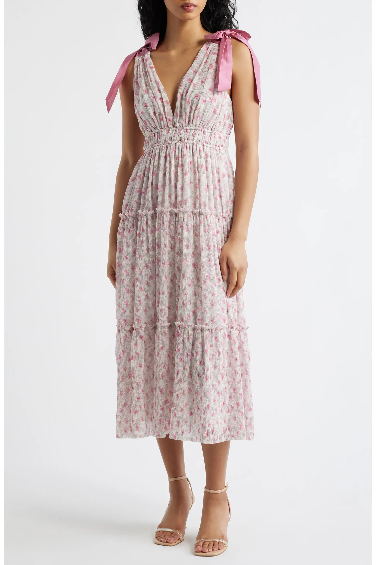 Devin Floral Tie Strap Midi Dress (Women) | Nordstrom | Nordstrom
