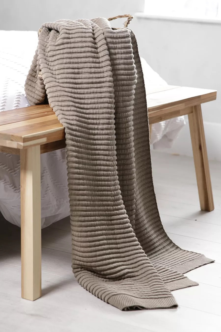 Rib Knit Throw | Boohoo.com (UK & IE)