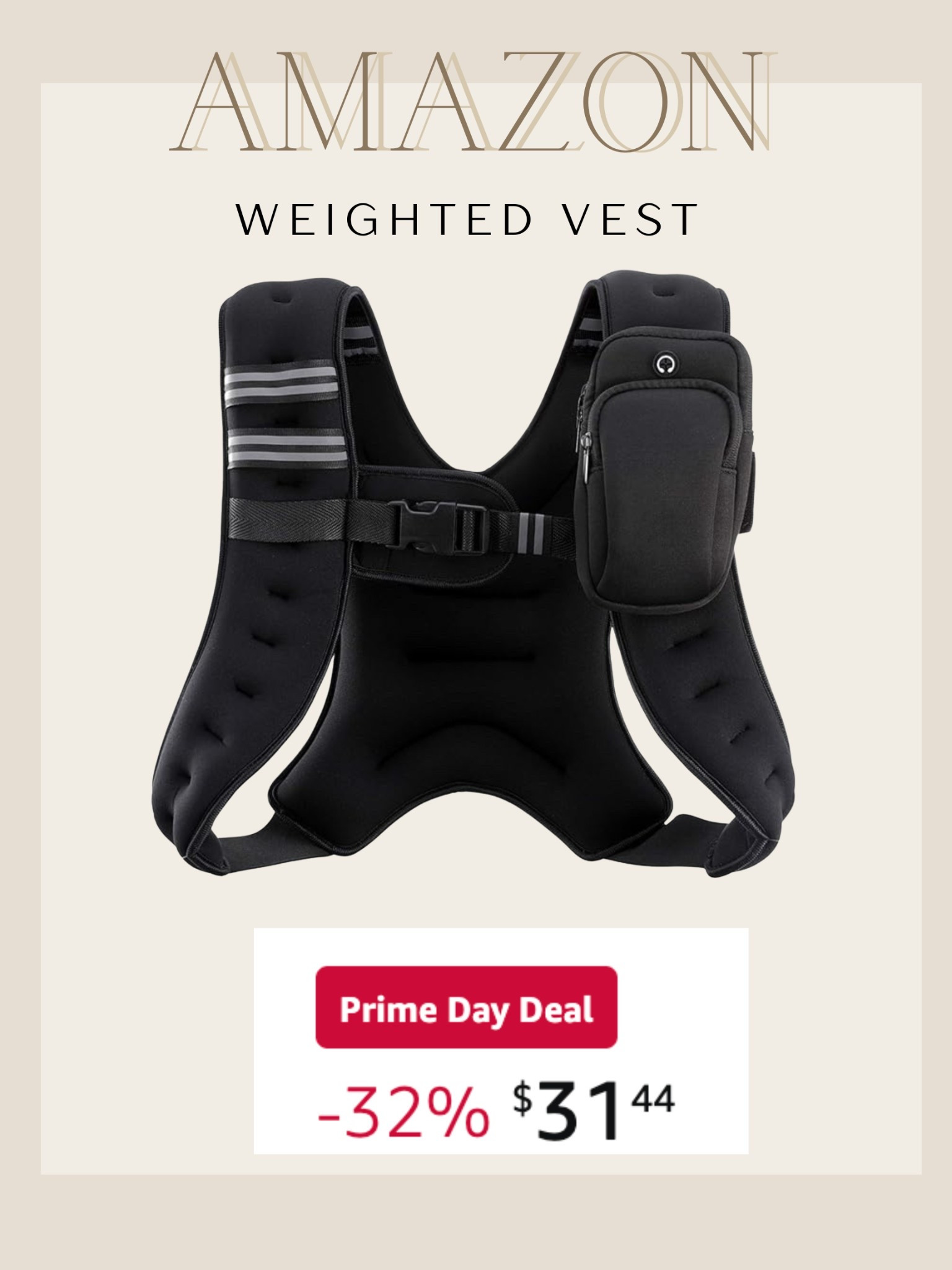 Weighted vest on Amazon prime! Over 9k reviews! 