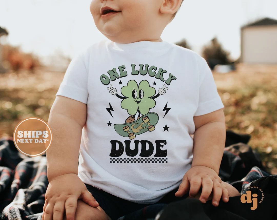 Kids St. Patrick's Day Shirt  One Lucky Dude Kids Retro - Etsy | Etsy (US)