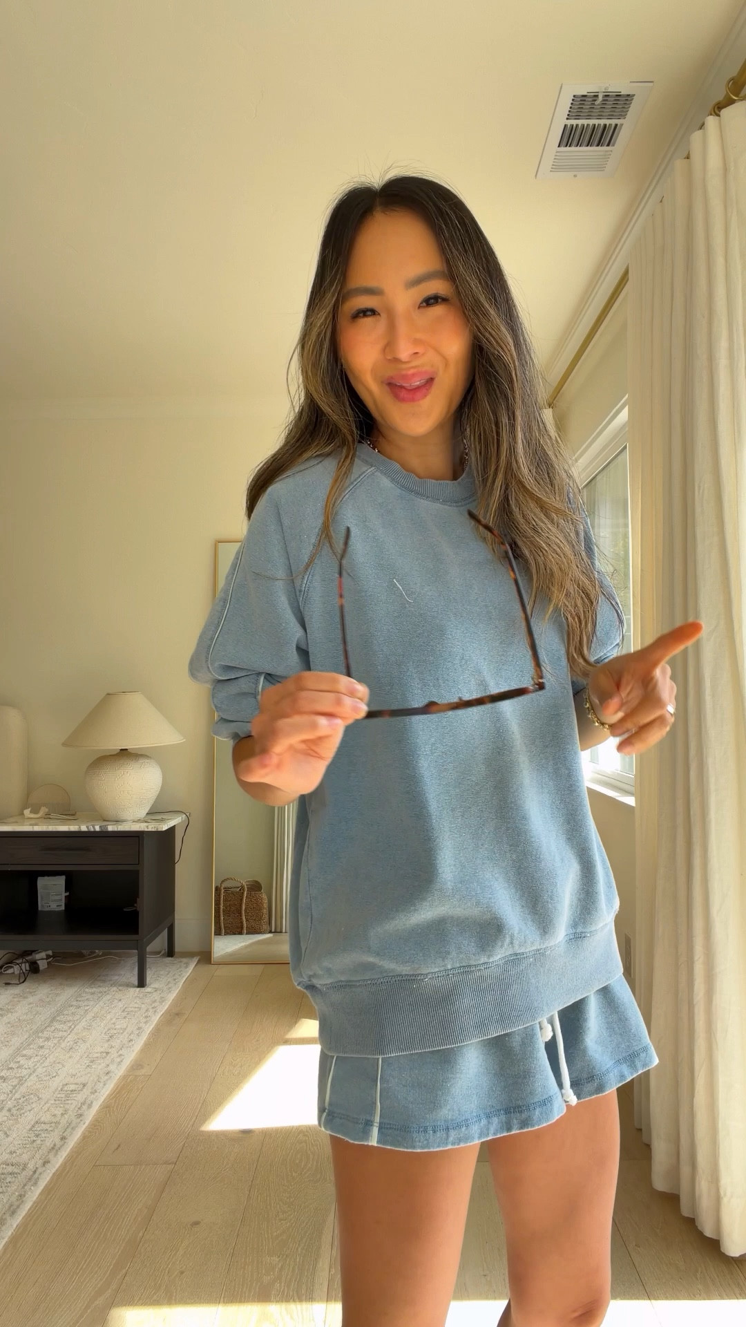 sweatshirt size small
shorts size xs
top size small
pants size xs
dress size xs
