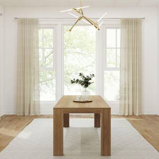 Modern Black Wood 72 in. 4-Legs Base Dining Table Seats-6 | The Home Depot