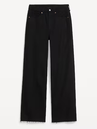 Extra High-Waisted Sky-Hi Wide-Leg Cut-Off Jeans for Women | Old Navy (US)