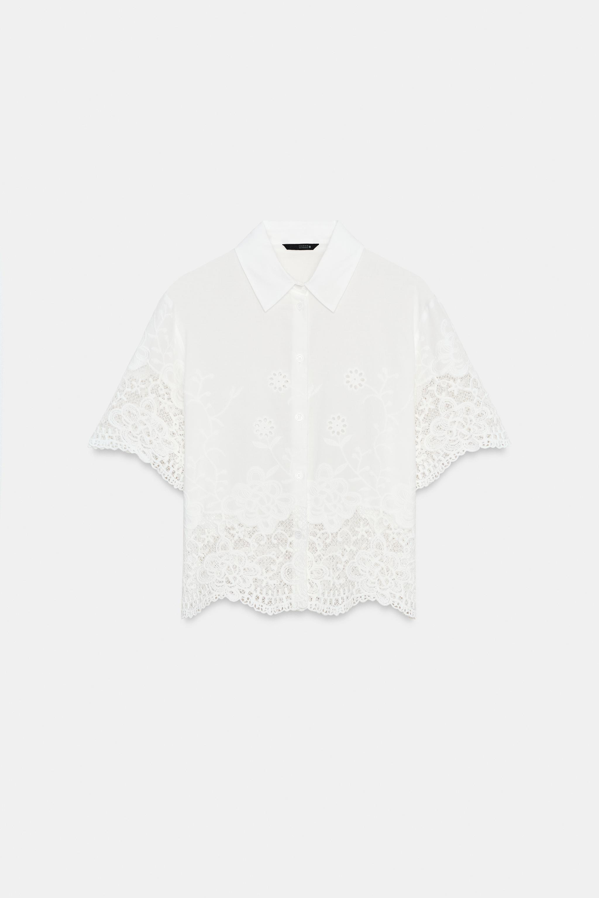 EMBROIDERED EYELET SHIRT | Zara US