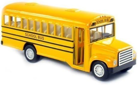 6" Die Cast Long-Nose School Bus with Pull-Back Action and Open-able Doors | Amazon (US)