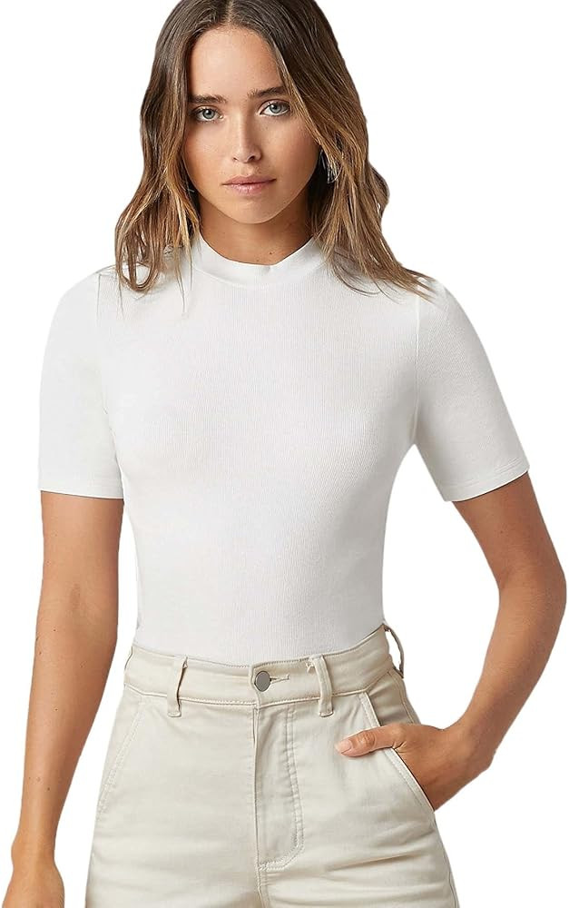 Short Sleeve Mock Neck Top  | Amazon (US)