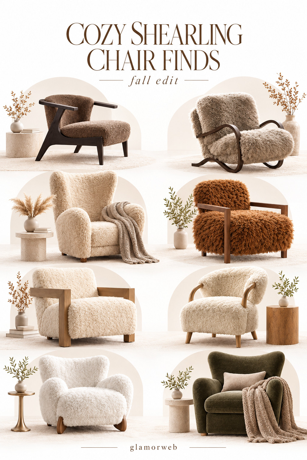 Cozy chair season is officially here 🤎 These shearling-style accent chairs are such an easy way to make a living room, bedroom, or reading nook feel warmer and more elevated for fall. I love the mix of creamy neutrals, soft taupes, rich brown textures, and that deep olive tone—they all give that luxe cozy look without making the space feel too heavy. Add a chunky throw, a simple side table, and a soft rug and the whole corner instantly feels fall-ready. 🍂✨
#WayfairFinds #ShearlingChair #AccentChair #FallHomeDecor #CozyHome #FallFurniture #LivingRoomInspo #ReadingNook #NeutralHome #CozyCorner #HomeDecorFinds #FallLivingRoom #OrganicModern #WarmNeutralDecor #FurnitureFinds #CozyAesthetic #AutumnHome #LivingRoomIdeas #TexturedFurniture #HomeInspo 

 #LTKSeasonal #LTKHome #LTKSaleAlert