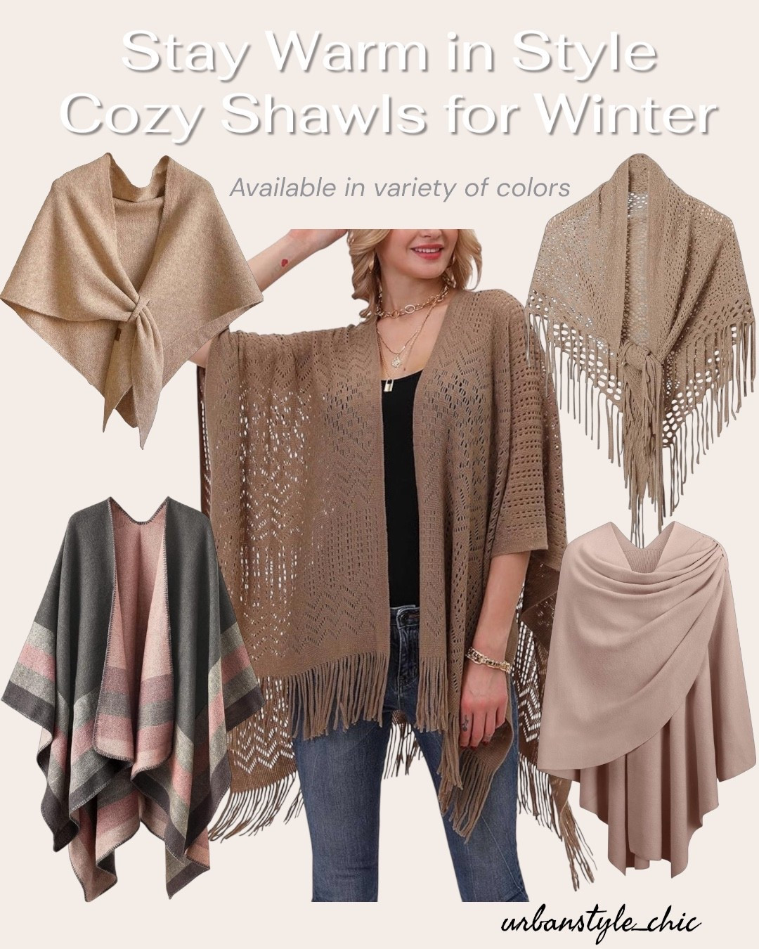 These trending neutral shawl wraps for women is a capsule wardrobe staple 🤎 The ultimate soft winter scarf shawls, perfect for travel outfits, office layering, and chilly evenings. Affordable, versatile, and timeless. #CapsuleWardrobe #TravelStyle #AmazonFashion 

#LTKootd #LTKTravel #LTKSeasonal
