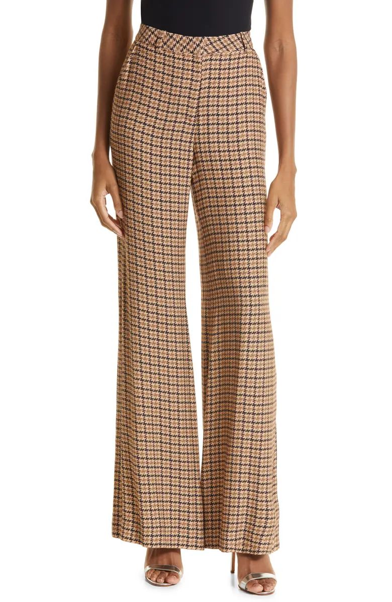 L'AGENCE Pilar Houndstooth Check Wide Leg Pants | Nordstrom | Nordstrom