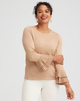 Lurex Pleat Sleeve Pullover Sweater | Chico's