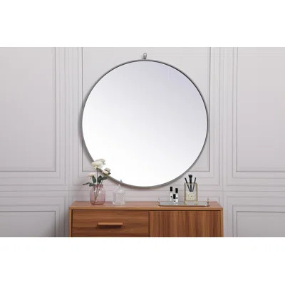 Yedinak Modern and Contemporary Accent Mirror Mercury Row Size: 36" x 36" , Finish: Gray | Wayfair North America