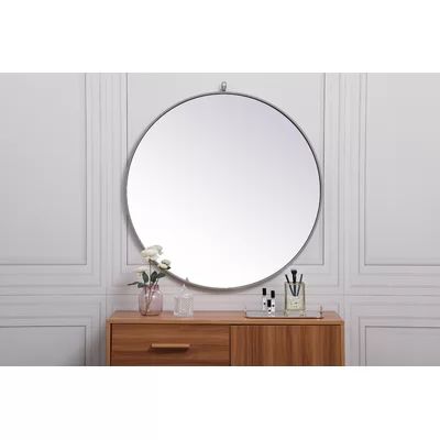 Yedinak Modern and Contemporary Accent Mirror Mercury Row Size: 36" x 36" , Finish: Gray | Wayfair North America